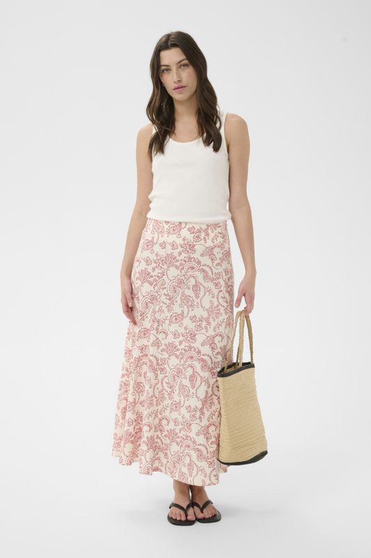 Beril Skirt Peach Blossom Dot Paisley