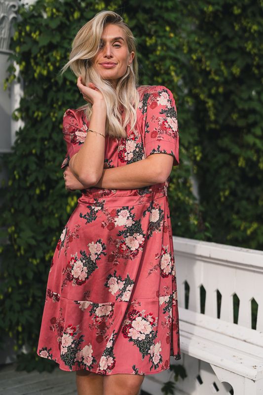 Samira Short Dress Sepia Rose
