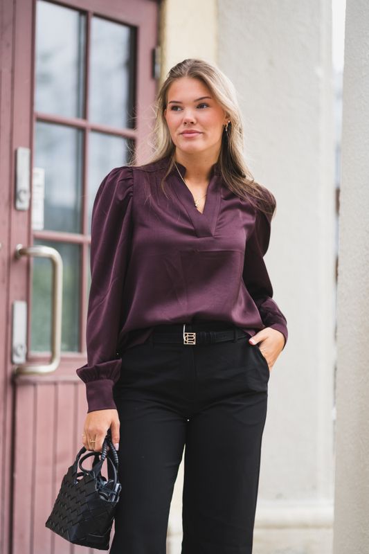 Rosslyn Heavy Sateen Blouse Burgundy