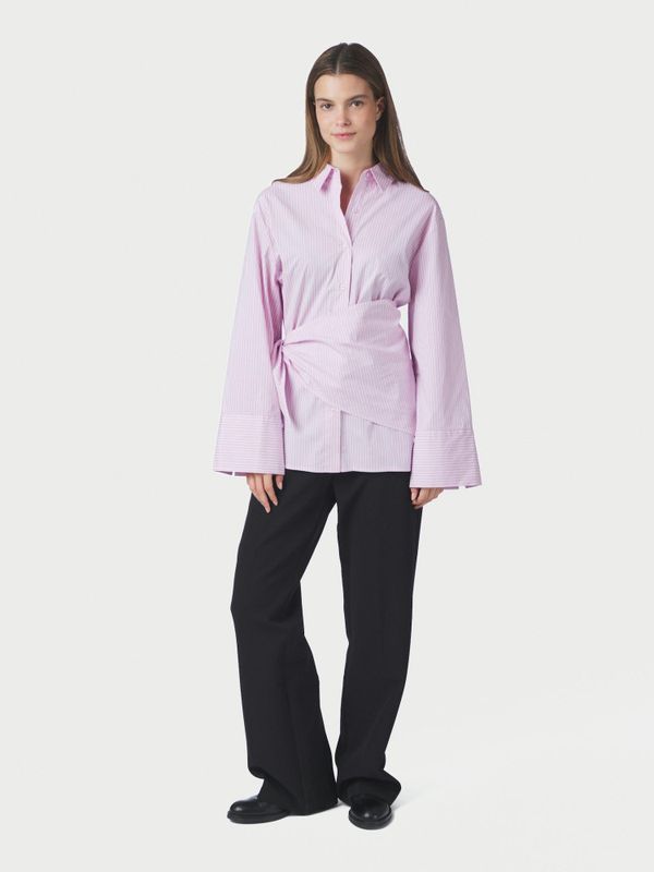 Dita Scarf Stripe Shirt Light Pink 