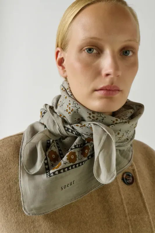 Foulard Classic Marron/Gris 