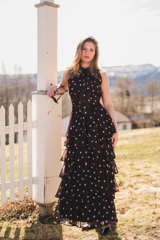 Marli Big Dot Dress Brown 