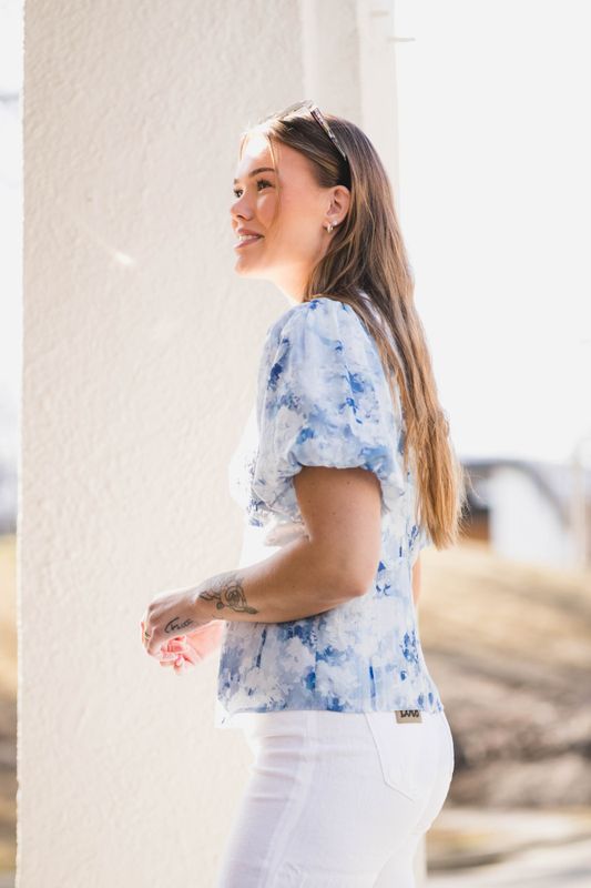Irina Floral Fusion Blouse Blue 