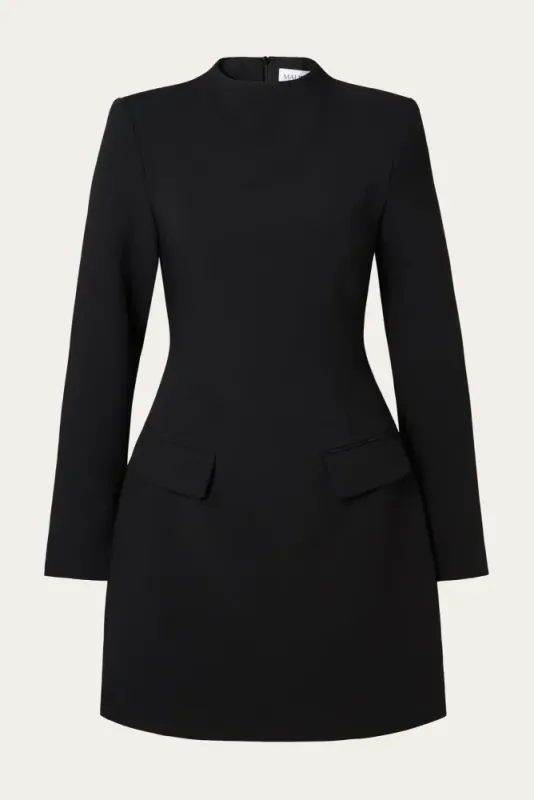 Leanna High Neck Mini Dress Black 