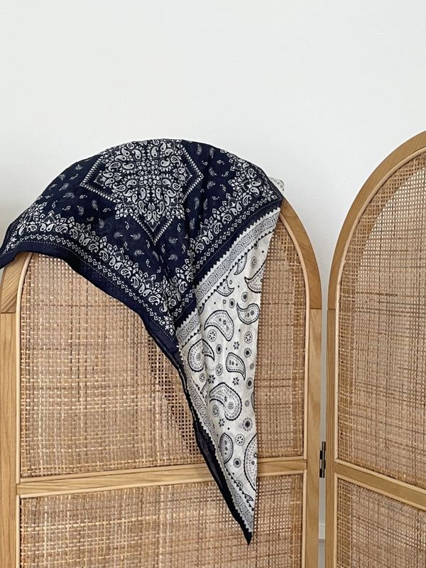 Callyic Scarf Navy White Paisley
