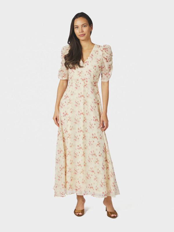 Vira Floral Dress Creme 