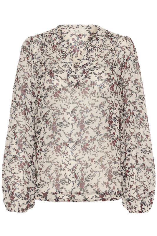 Sandi Blouse Whitecap Gray Flower Bouquet