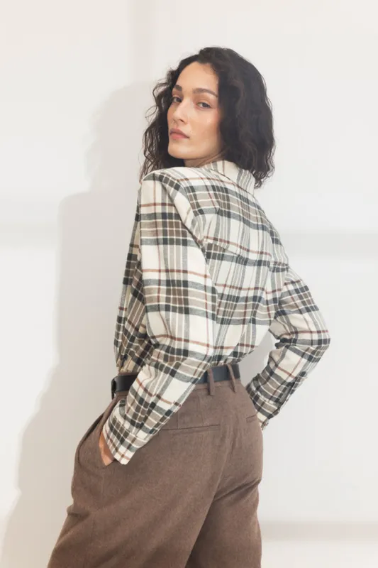 Joan Flannel Shirt Green Check 