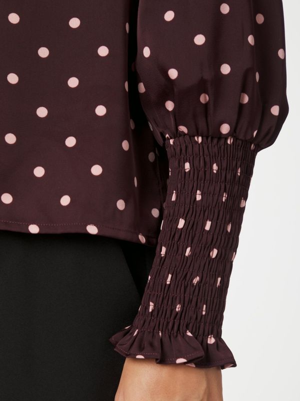 Camisa Dot Blouse Burgundy 