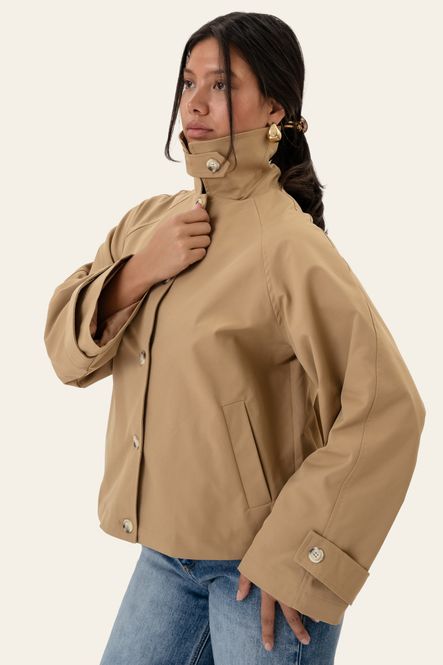 Hovedbilde Avaic Short Trenchcoat Dark Beige 