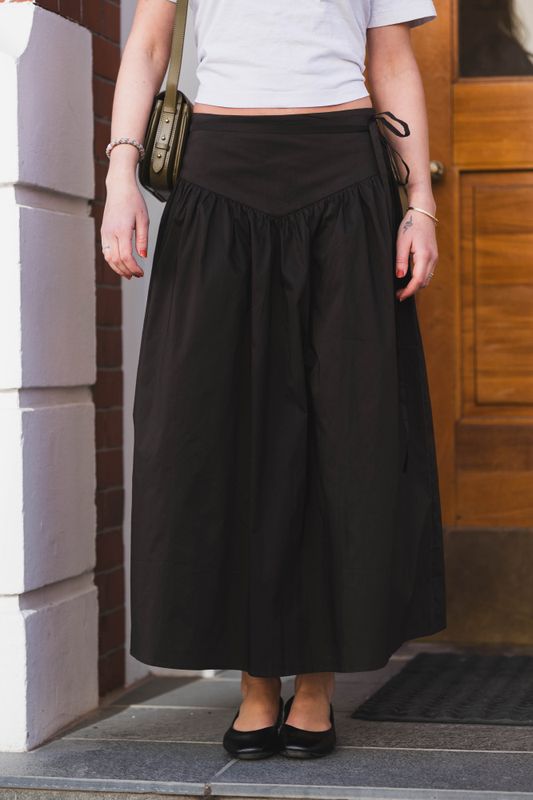 Anais Poplin Skirt Chocolate Brown 