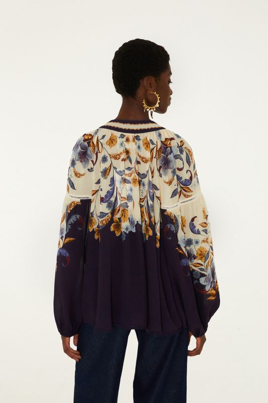 Golden Nature Navy Blue Blouse 