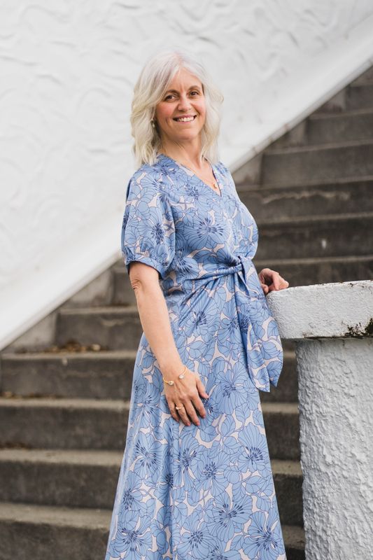 Faye Dress Gardenia Sky 