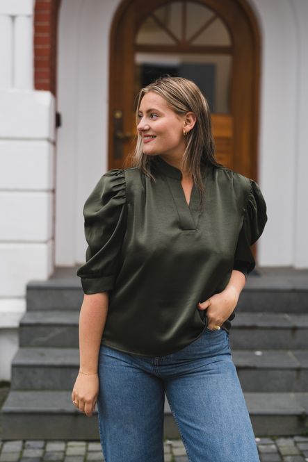 Hovedbilde Roella Heavy Sateen Blouse Deep Green 