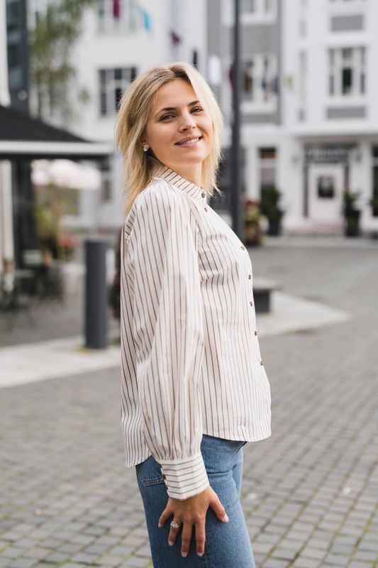 Sigrid Stripe Shirt Bone 
