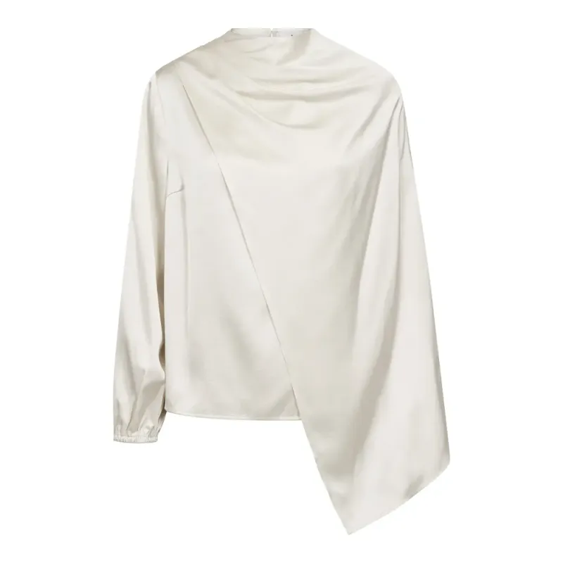 Idun Cape LS Blouse Offwhite 