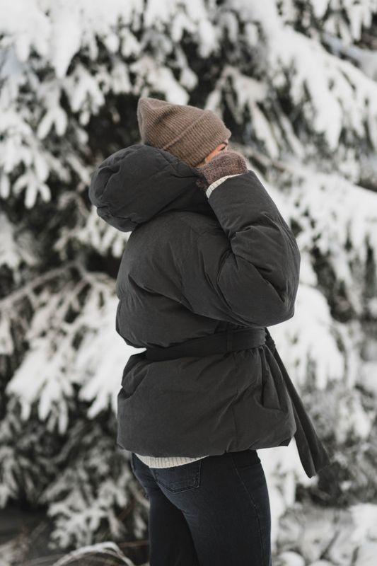 Steilia Brushed Down Jacket Dark Green 