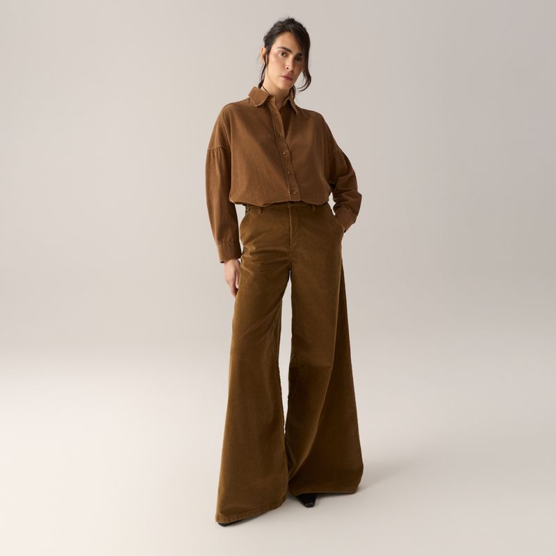 Ross Corduroy Shirt Caramel Cafe 