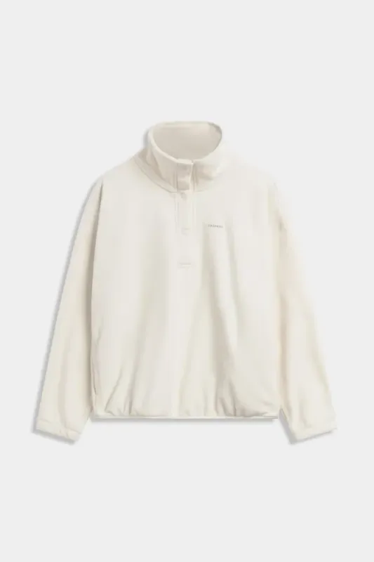 W. Polar Fleece Half-Snap Pullover Creme 