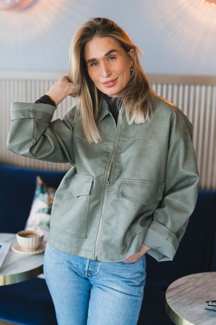 Hovedbilde Titan Faux Leather Jacket Soft Green 