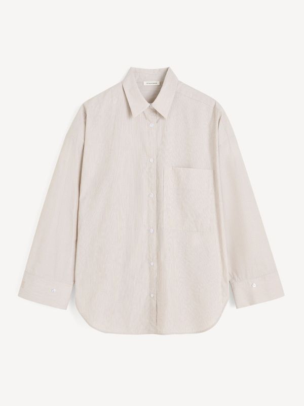 Derris Shirt Old Beige Thin Stripe 