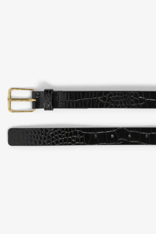 Aiden Belt Black Croco