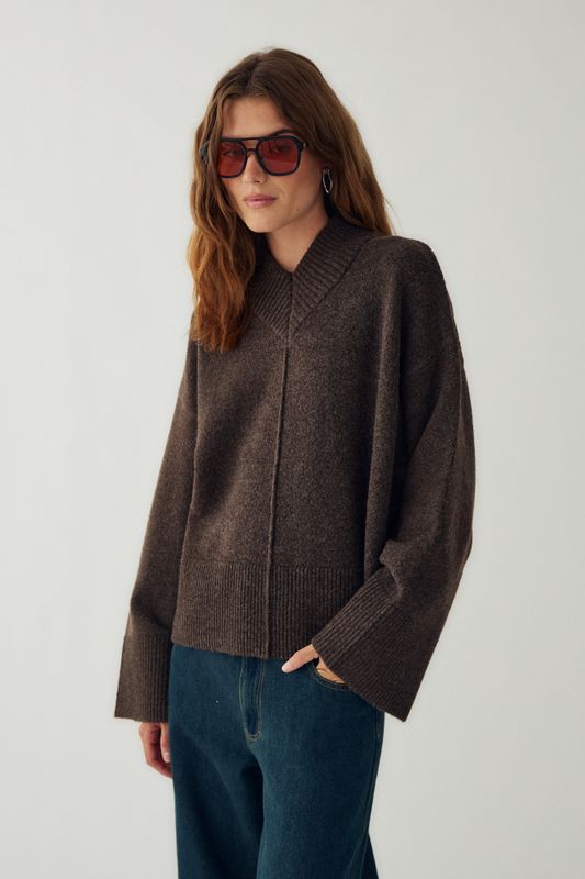 Maidie Knit Chocolate Melange
