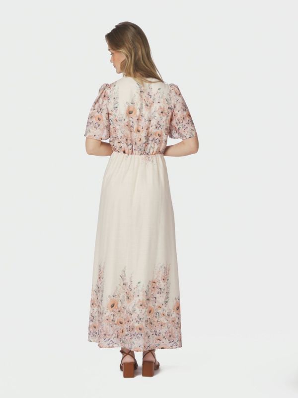 Serna Flower Print Dress Burned Powder 
