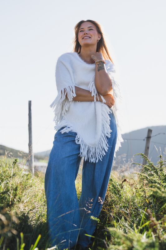 Poncho Creme 