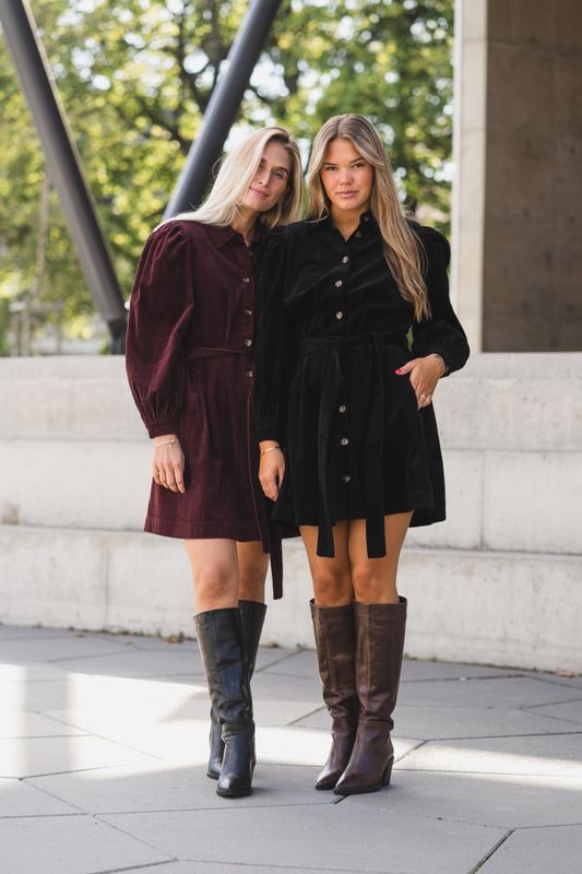 Corduroy Mini Dress Black 