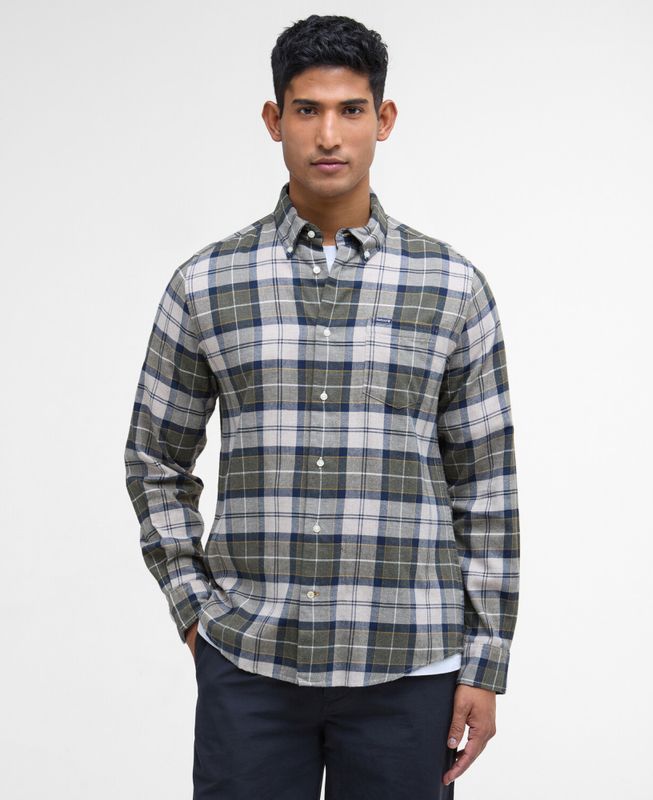 Fortrose Tailored Tartan Shirt Forest Mist Tartan 