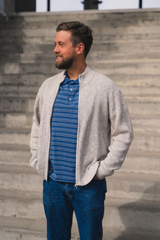 Atlantic Zip Cardigan Blue Mix 