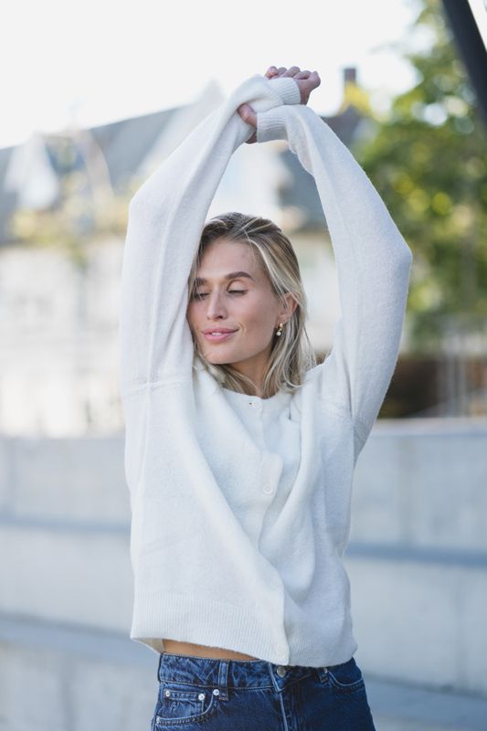 Nor Short Cardigan 7355 Clear Cream 
