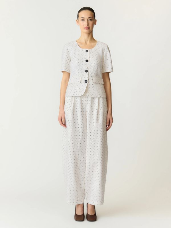 Dotly SS Blazer Star White W. Black Dots 