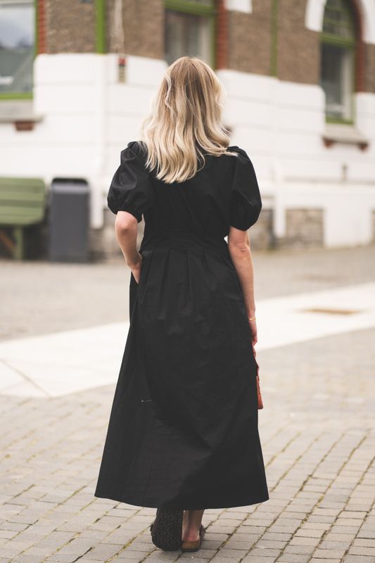 Poppy Pleat Dress Black 