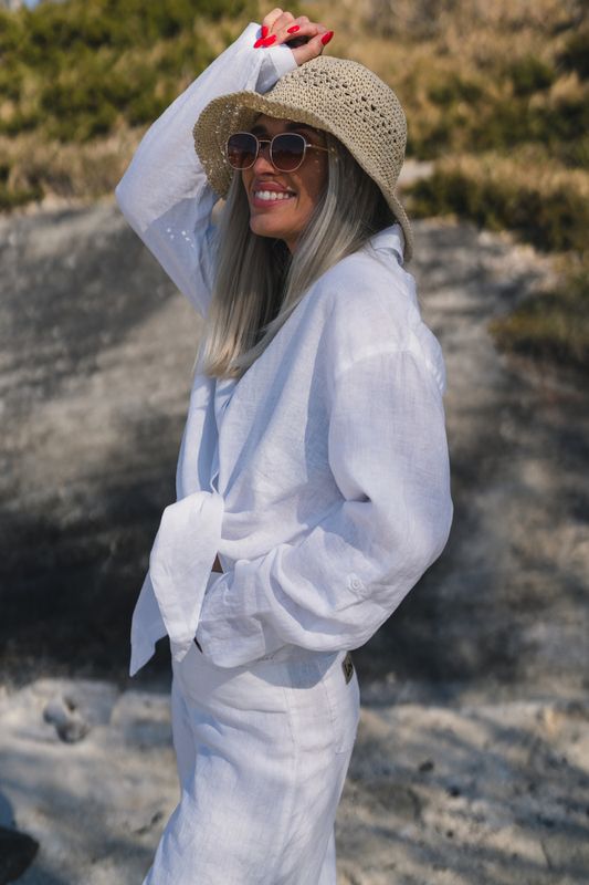 Pia Linen Shirt White 