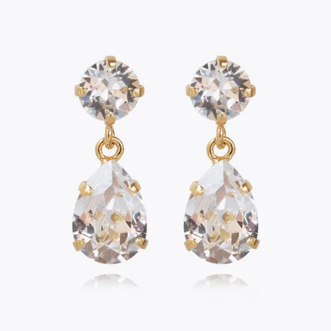 Hovedbilde Mini Drop Earrings Gold Crystal 