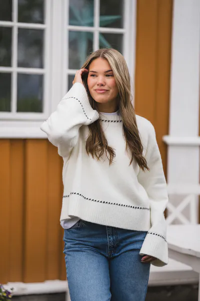 Hovedbilde Roeme Knit Stitch Blouse Offwhite 