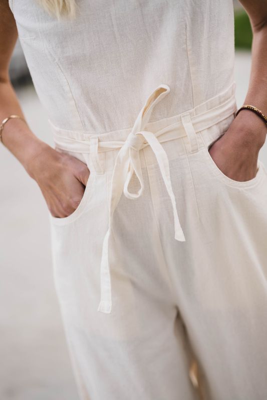 Boatneck Jumpsuit Natural 