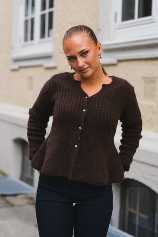 Dolly LS Knit Cardigan Coffee Bean 