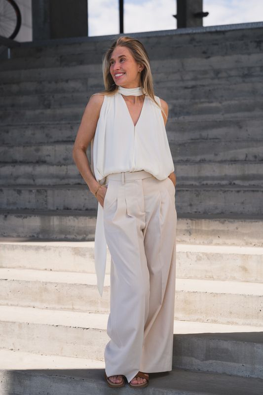 Inge Chiffon Top Offwhite 