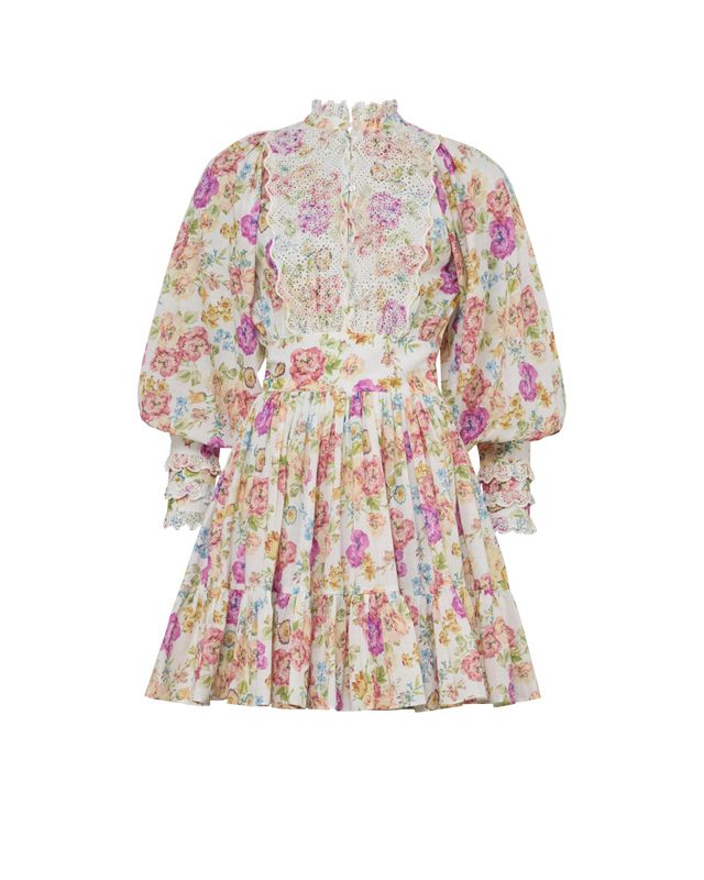 Cotton Slub Mini Dress Flora 
