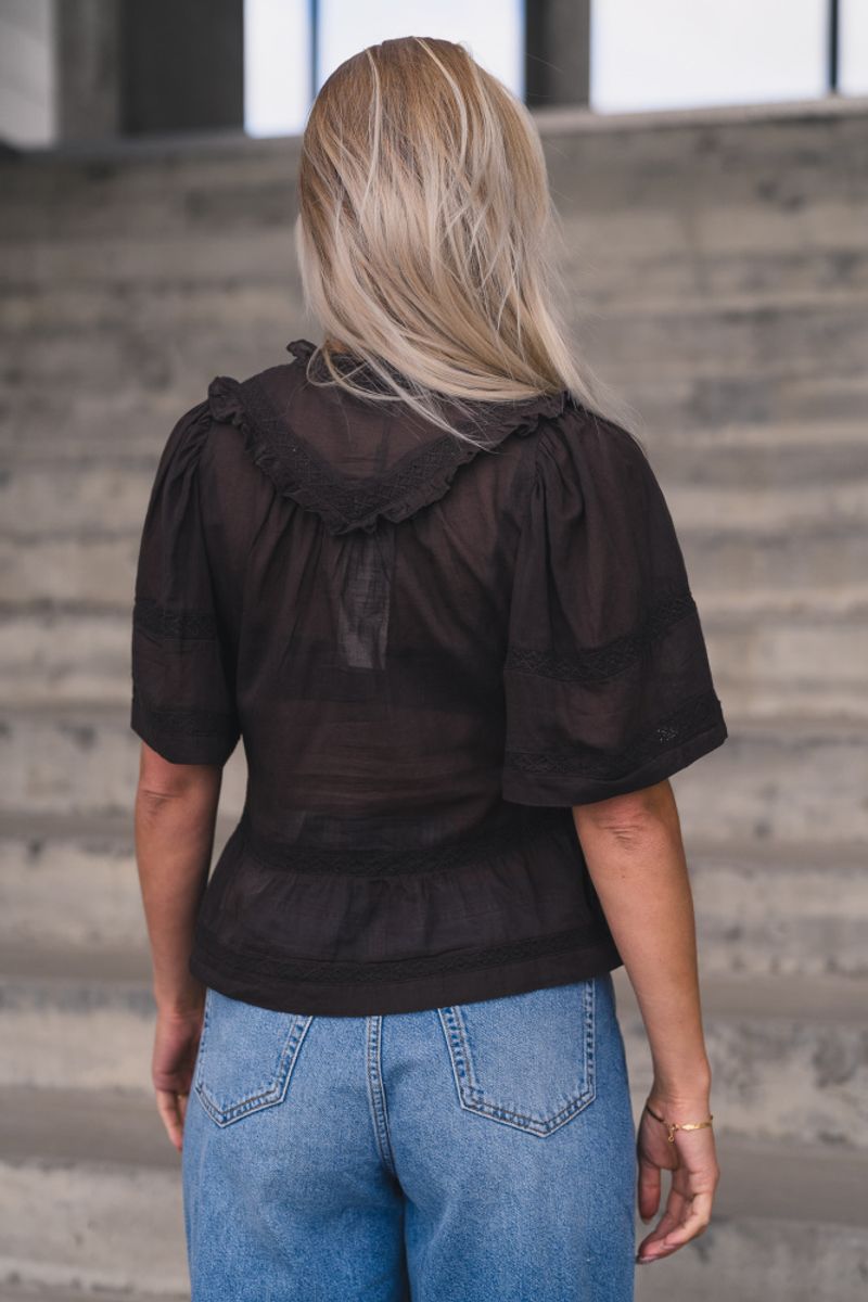 Evienne S Voile Top Dark Brown 
