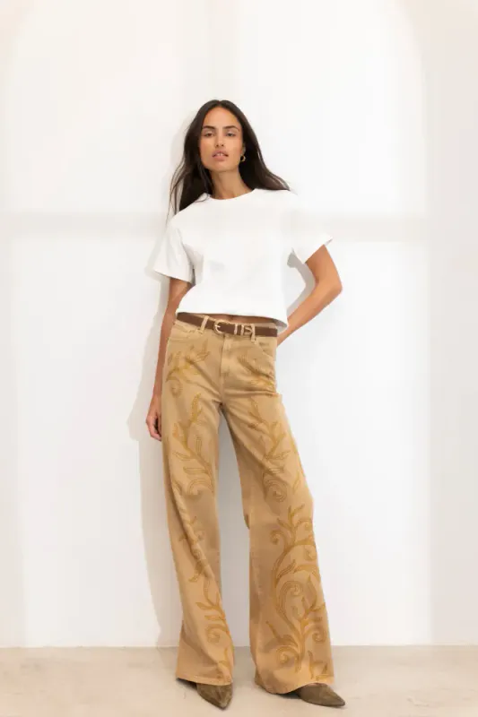 Taylor Embroidered Camel 
