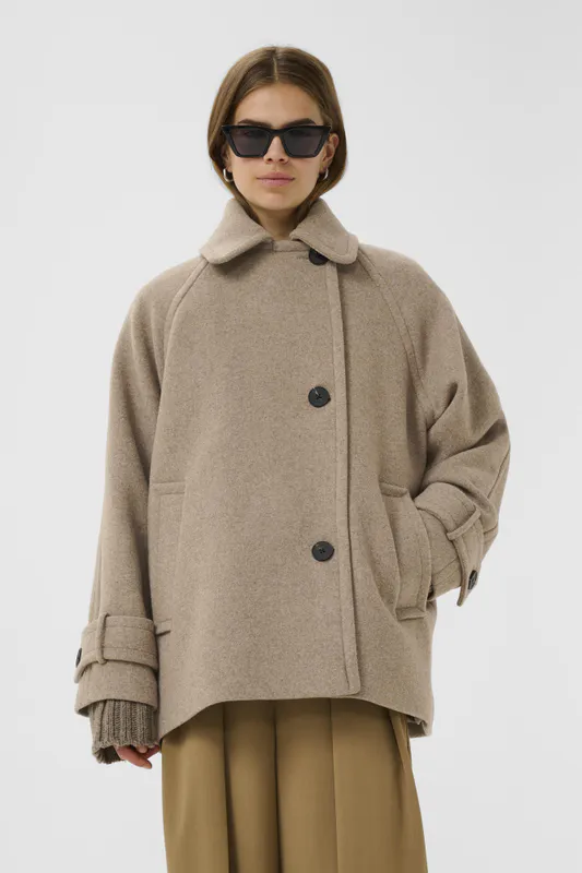 Thora Minona Coat R Sandy Grey Melange 