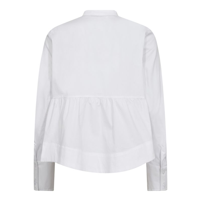 Poppy LS Flare Blouse White 