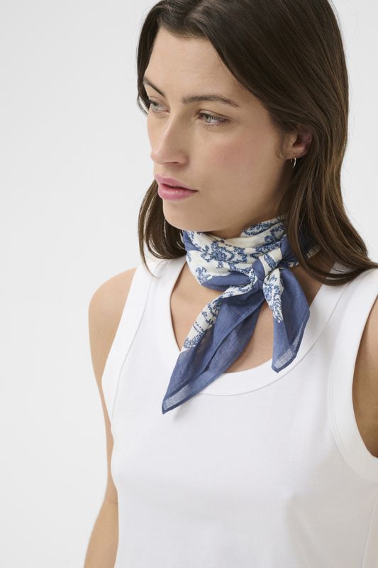 Phi Scarf Blue Dot Paisley Print