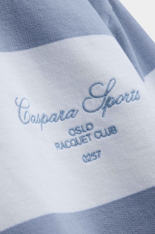 W. Thin Cotton Rugby Shirt White And Vintage Blue Stripes 
