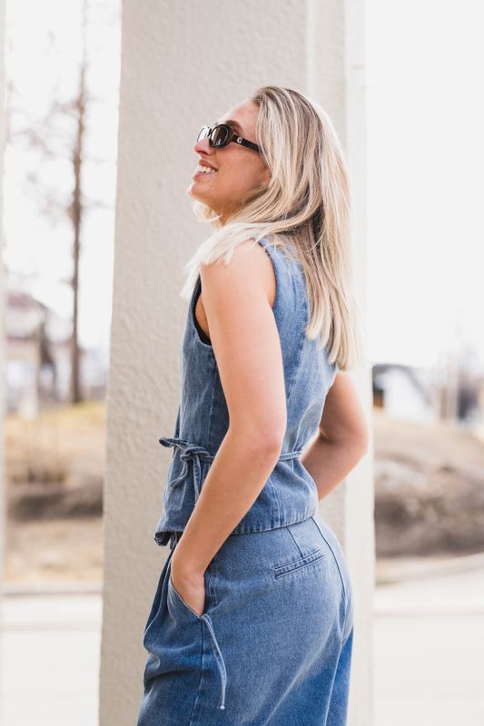 Samara Denim Waistcoat Blue 
