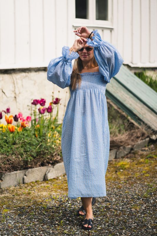 Alice Check Dress Light Blue 